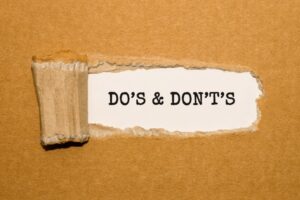 Do's and Dont's Cardboard Sign