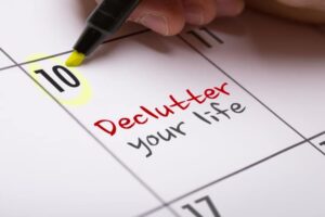 Calendar with declutter your life written on it